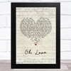 Ane Brun Oh Love Script Heart Song Lyric Art Print