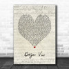 Beyoncé Deja Vu Script Heart Song Lyric Art Print