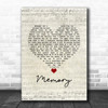 Barbra Streisand Memory Script Heart Song Lyric Art Print