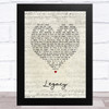 Cadillac Three Legacy Script Heart Song Lyric Art Print