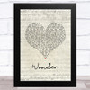 Shawn Mendes Wonder Script Heart Song Lyric Art Print