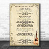 Robbie Williams She's The One Song Lyric Vintage Music Wall Art Print