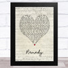 Adele Remedy Script Heart Song Lyric Art Print