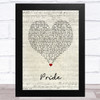 Amy Macdonald Pride Script Heart Song Lyric Art Print