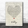Sydney Devine Kelly Script Heart Song Lyric Art Print