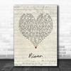 Leon Bridges River Script Heart Song Lyric Art Print