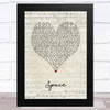 Biffy Clyro Space Script Heart Song Lyric Art Print