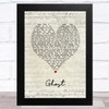 Adaline Ghost Script Heart Song Lyric Art Print