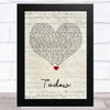 Masego Tadow Script Heart Song Lyric Art Print