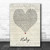Justin Bieber Holy Script Heart Song Lyric Art Print
