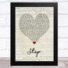 Spice Girls Stop Script Heart Song Lyric Art Print