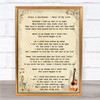 Simon & Garfunkel - Rest Of My Life Song Lyric Guitar Music Wall Art Print