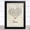 The Carpenters You Script Heart Song Lyric Art Print