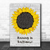 Counting Crows Raining In Baltimore Grey Script Sunflower Song Lyric Art Print