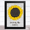 The Courteeners Last Of The Ladies Grey Script Sunflower Song Lyric Art Print