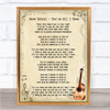 Snow Patrol You're All I Have Song Lyric Vintage Music Wall Art Print