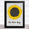ELO Mr Blue Sky Grey Script Sunflower Song Lyric Art Print