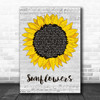 Francis Dunnery Sunflowers Grey Script Sunflower Song Lyric Art Print