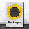 Blossoms The Keeper Grey Script Sunflower Song Lyric Art Print