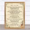 Foghat Drivin' Wheel Vintage Guitar Song Lyric Art Print