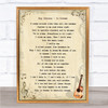 Roy Orbison In Dreams Vintage Guitar Song Lyric Art Print