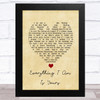 Villagers Everything I Am Is Yours Vintage Heart Song Lyric Art Print