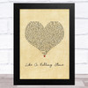 Bob Dylan Like A Rolling Stone Vintage Heart Song Lyric Art Print