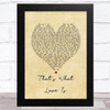 Justin Bieber That's What Love Is Vintage Heart Song Lyric Art Print