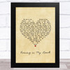 Buddy Holly Raining in My Heart Vintage Heart Song Lyric Art Print