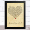 Living in a Box Room in Your Heart Vintage Heart Song Lyric Art Print