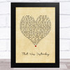 Foreigner That Was Yesterday Vintage Heart Song Lyric Art Print