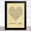 Coldplay Christmas Lights Vintage Heart Song Lyric Art Print