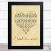 Sam Cooke I Wish You Love Vintage Heart Song Lyric Art Print