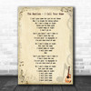 The Beatles I Call Your Name Song Lyric Music Wall Art Print