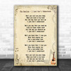 The Beatles I Just Don't Understand Song Lyric Music Wall Art Print