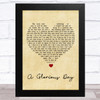 Embrace A Glorious Day Vintage Heart Song Lyric Art Print