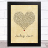 Sigala & James Arthur Lasting Lover Vintage Heart Song Lyric Art Print