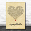 Sia Unforgettable Vintage Heart Song Lyric Art Print