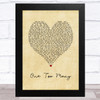 P!nk & Keith Urban One Too Many Vintage Heart Song Lyric Art Print