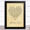 Frightened Rabbit Set You Free Vintage Heart Song Lyric Art Print