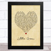 Joni Mitchell Little Green Vintage Heart Song Lyric Art Print