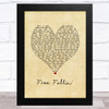 John Mayer Free Fallin' Vintage Heart Song Lyric Art Print