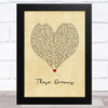 Heart These Dreams Vintage Heart Song Lyric Art Print