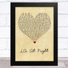 The Coronas LA At Night Vintage Heart Song Lyric Art Print