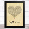 Bee Gees Night Fever Vintage Heart Song Lyric Art Print