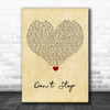 5 Seconds Of Summer Don't Stop Vintage Heart Song Lyric Art Print