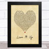 Mental As Anything Live It Up Vintage Heart Song Lyric Art Print