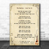 The Beatles Love You To Song Lyric Music Wall Art Print