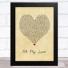 The Score Oh My Love Vintage Heart Song Lyric Art Print