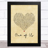 Liam Gallagher One of Us Vintage Heart Song Lyric Art Print